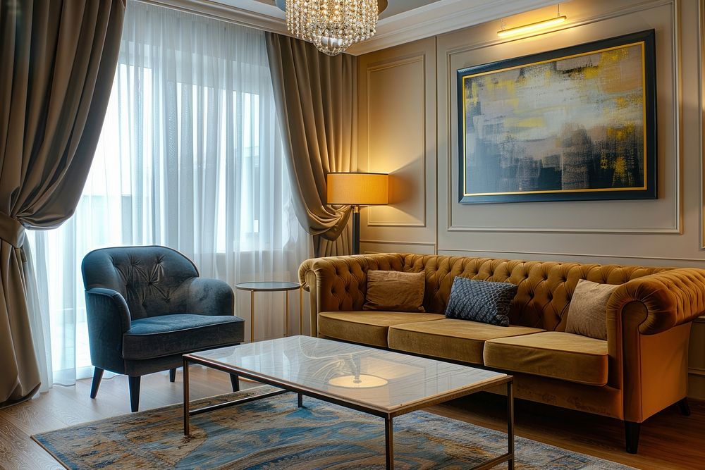 Luxury apartment furniture room architecture.