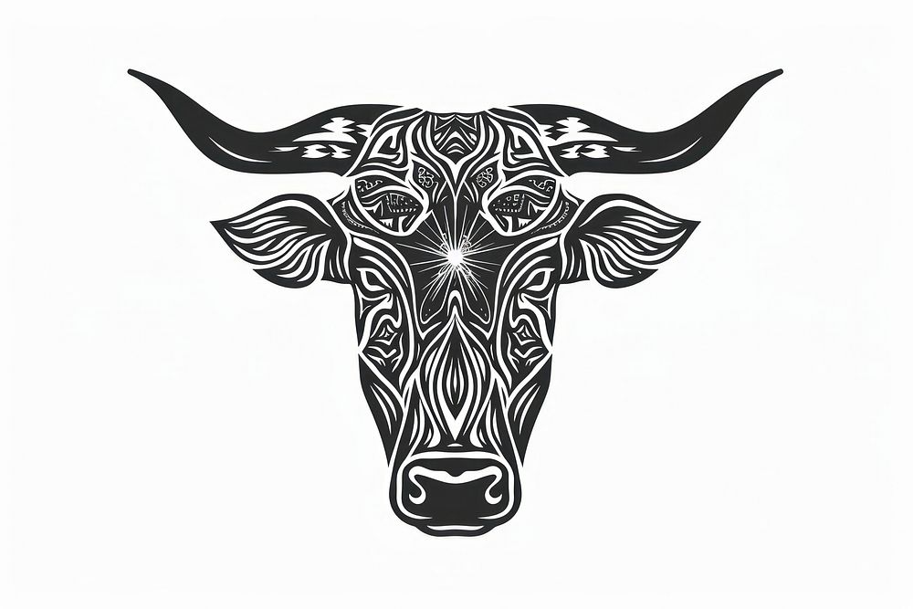 Surreal aesthetic Cow logo livestock kangaroo longhorn.