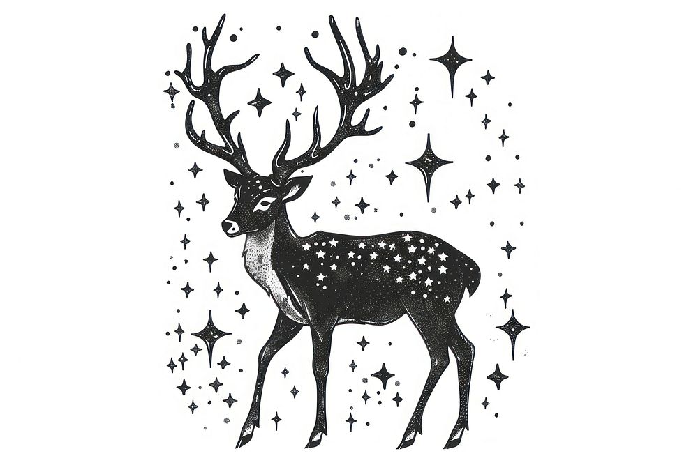 Surreal aesthetic Deer logo deer art illustrated.