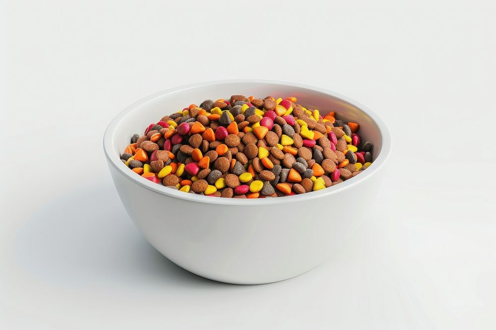 Cat food bowl cereal bowl.