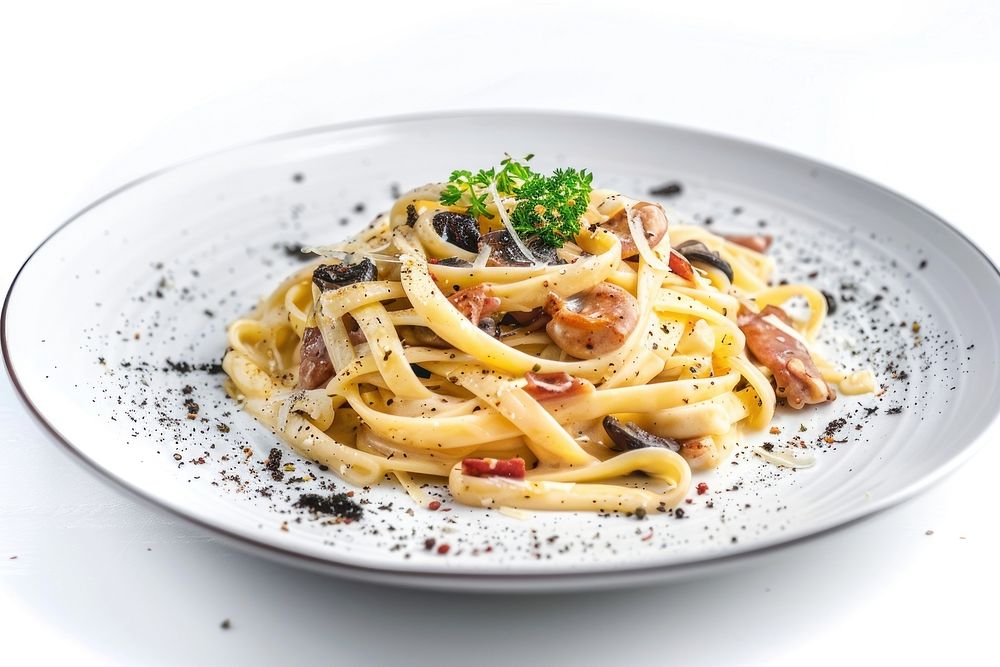 Carbonara spaghetti plate pasta.