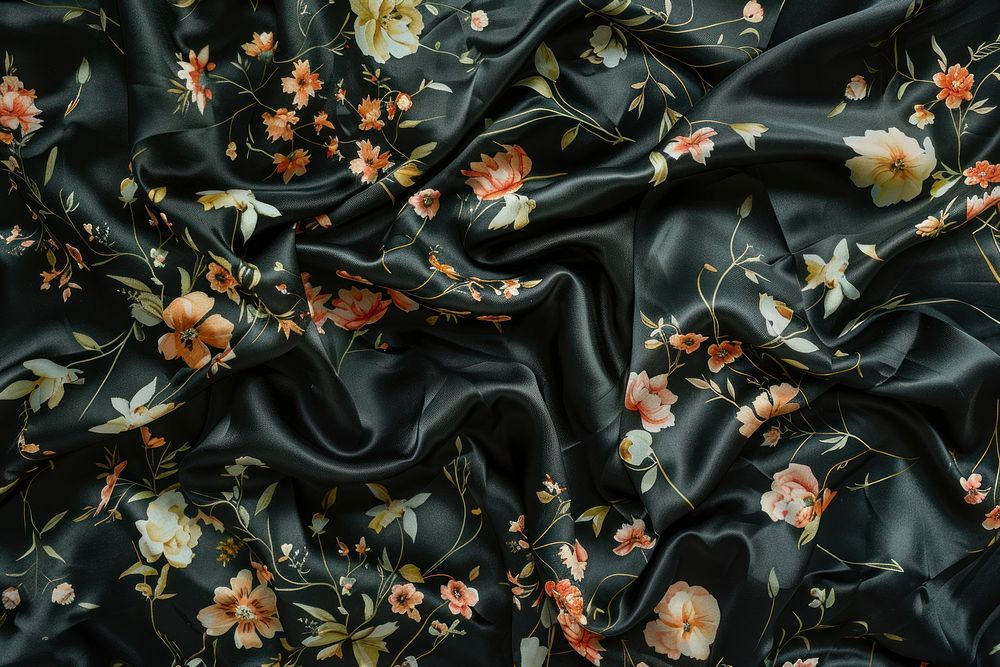 Nature pattern Satin fabric silk.