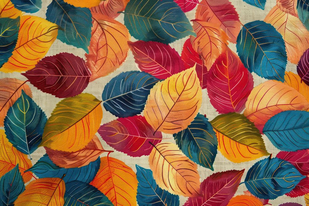 Autumn leaves colorful pattern outdoors graphics plant.