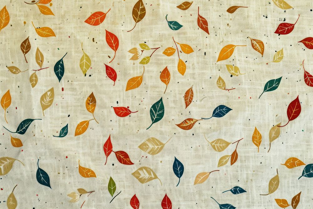 Autumn leaves vintage pattern texture plant quilt.