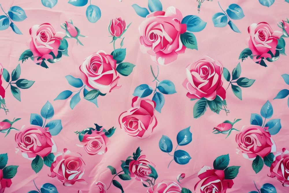 Rose pattern art tablecloth.