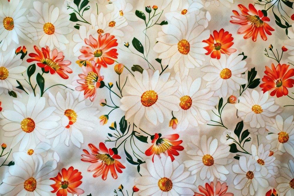 Daisy pattern asteraceae embroidery graphics.