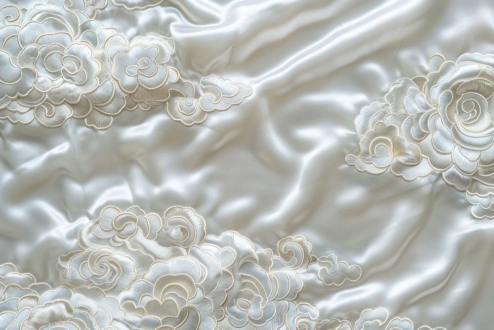 Embroidered cloud Satin pattern dessert wedding silk.