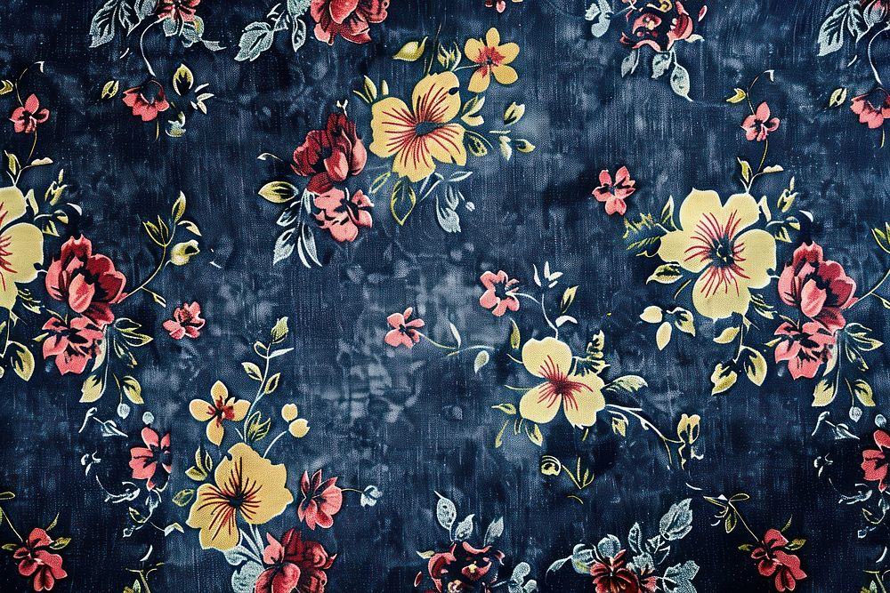 Floral jeans pattern texture blackboard graphics.
