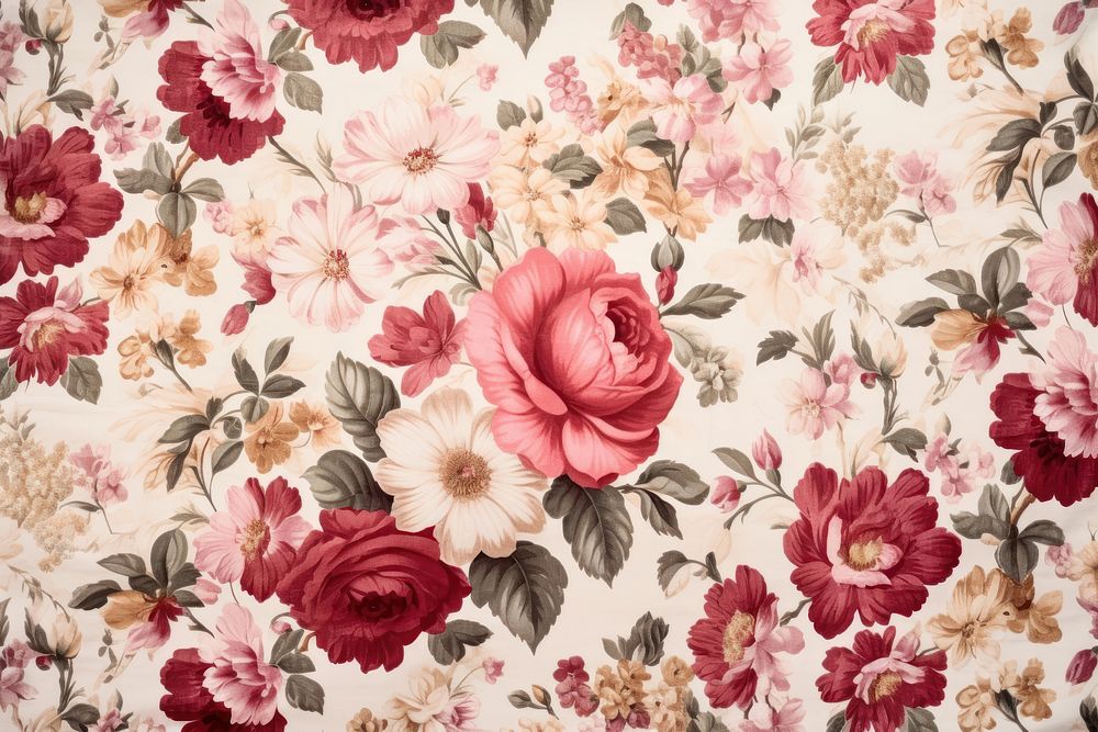 Floral pattern fabric texture graphics blossom dessert.