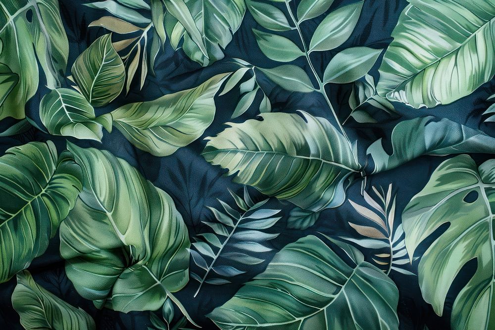 Leaf pattern fabric texture vegetation outdoors jungle.