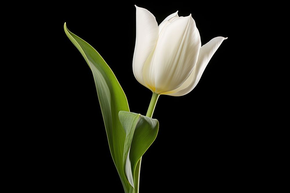 White tulip blossom flower plant.