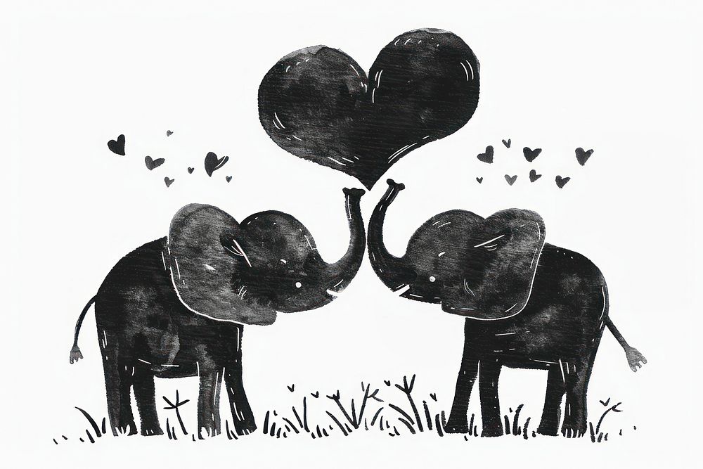 Elephant art illustrated wildlife.