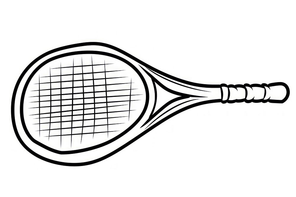 Easy doodle drawing tennis racket sports tennis racket.