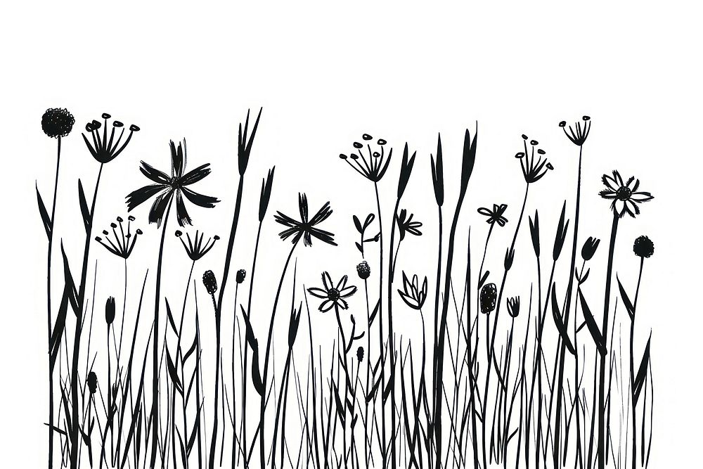 Easy doodles drawings of simple grass illustrated graphics pattern.