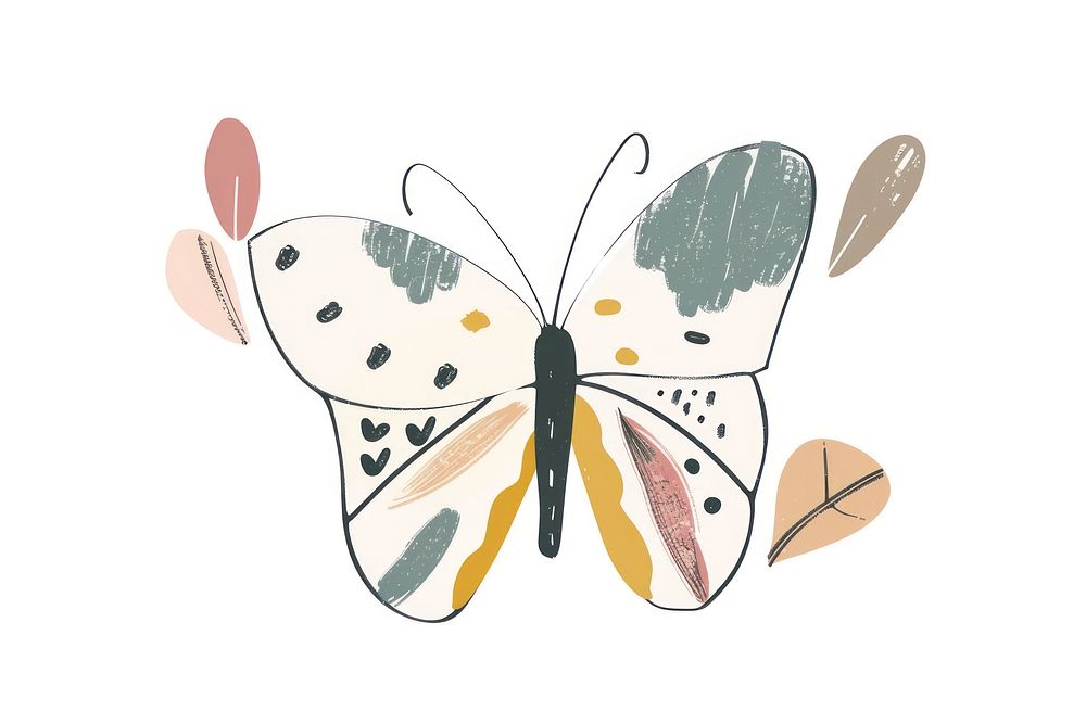 Boho Vector Art of butterfly art invertebrate illustrated.
