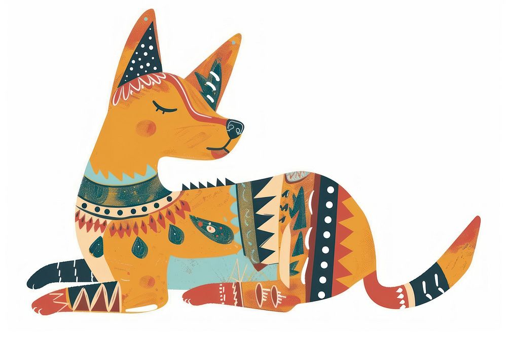 Dog illustration for kid art handicraft animal.