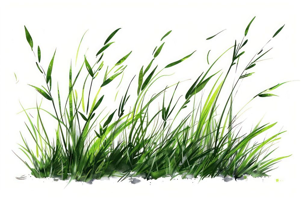 Doodles drawings of simple grass vegetation agropyron aquatic.
