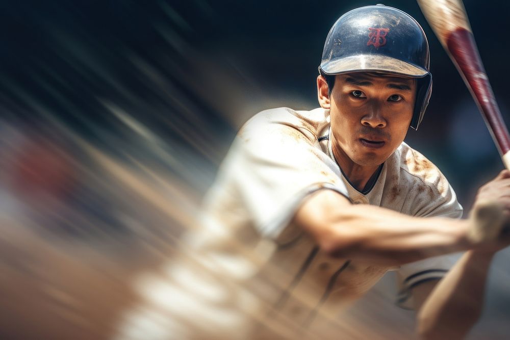 Japanese man playing Baseball baseball playing baseball ballplayer.