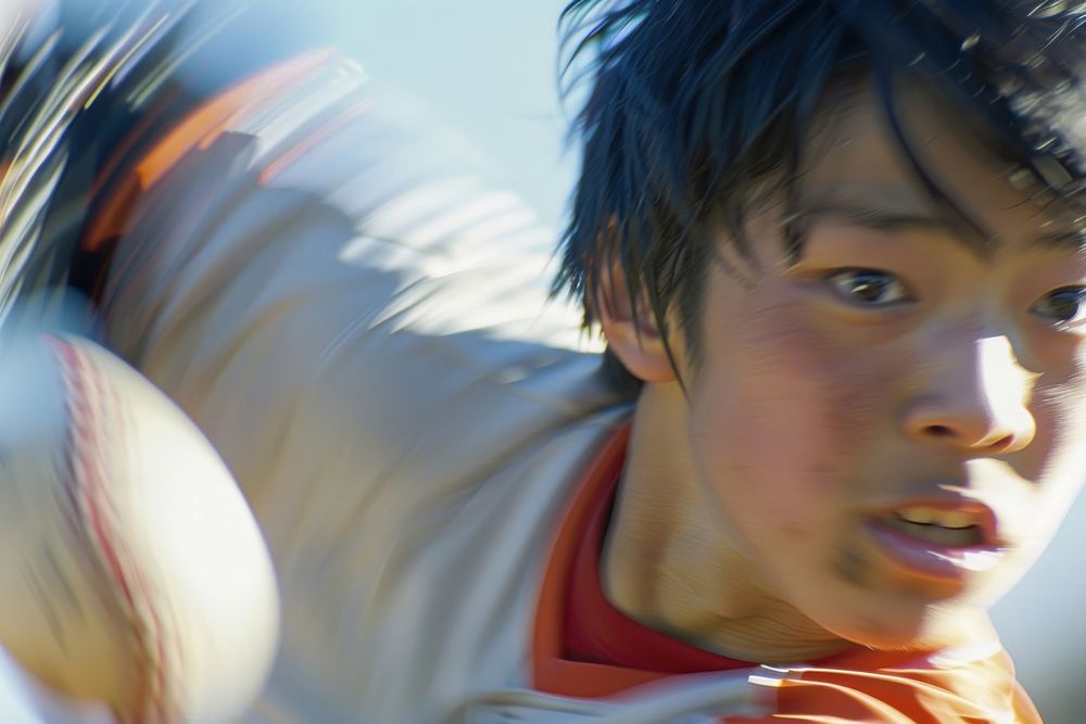 Japanese young man playing Baseball baseball photography ballplayer.
