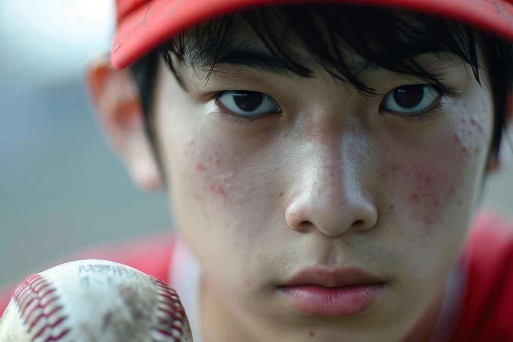 Japanese young man playing Baseball baseball photography softball.