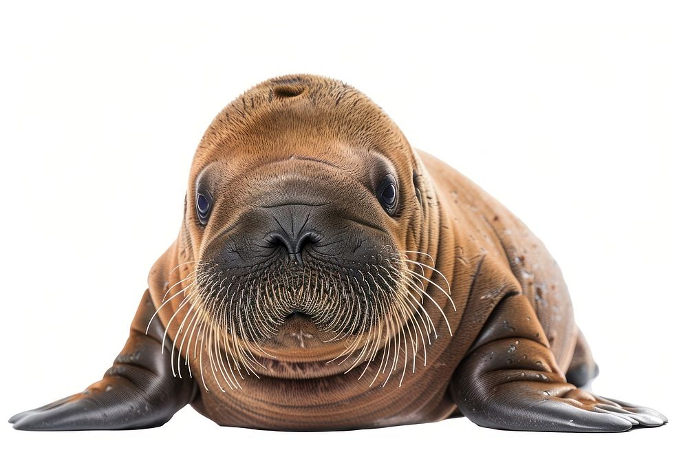 Photo of baby walrus animal mammal person.