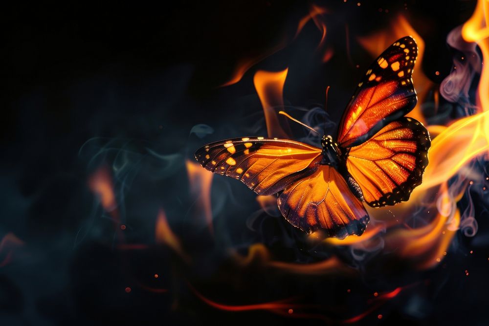 Butterfly flame fire invertebrate.