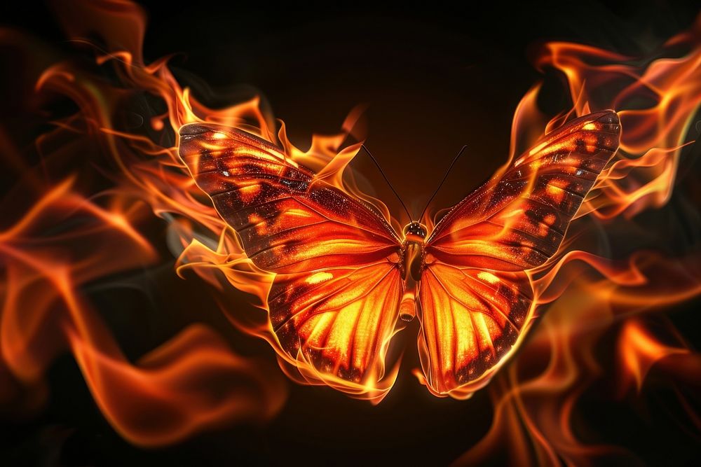 Butterfly flame fire invertebrate.