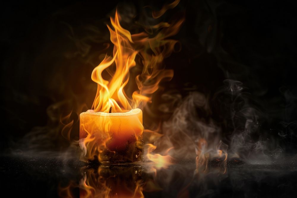 Candle flame fire bonfire.
