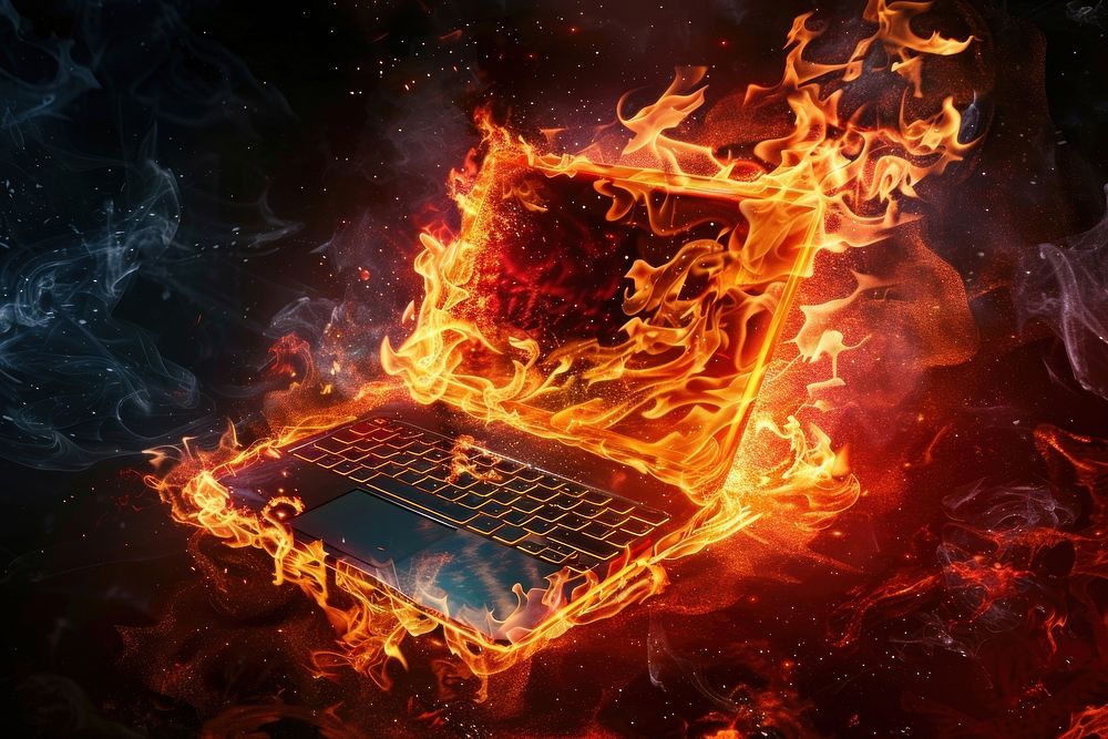 Computer flame fire electronics.