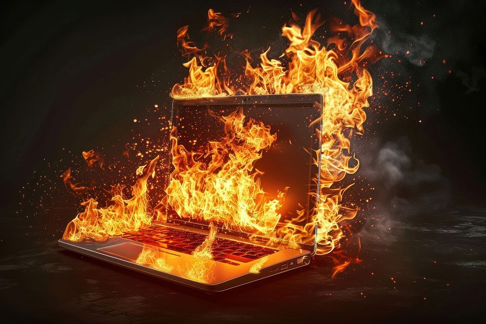 Computer flame fire electronics.