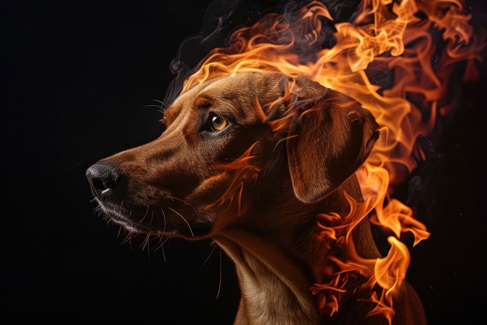 Dog flame fire animal.