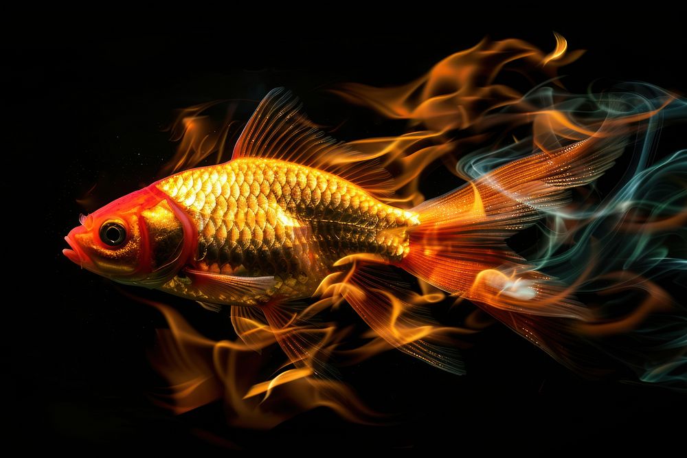 Fish goldfish animal sea life.
