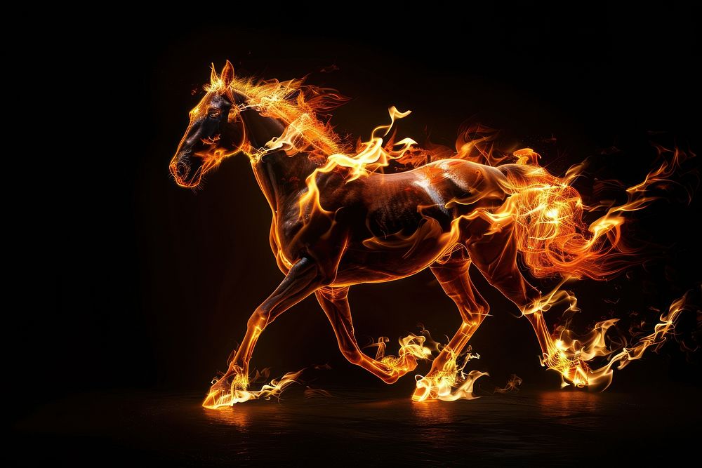 Horse flame fire bonfire.