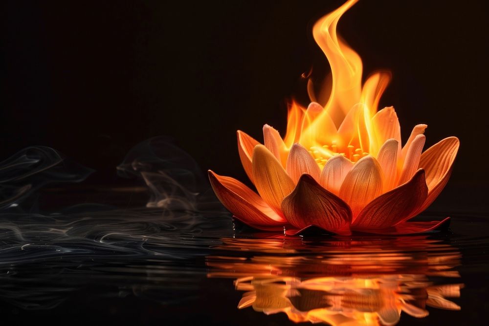 Lotus flame fire blossom.