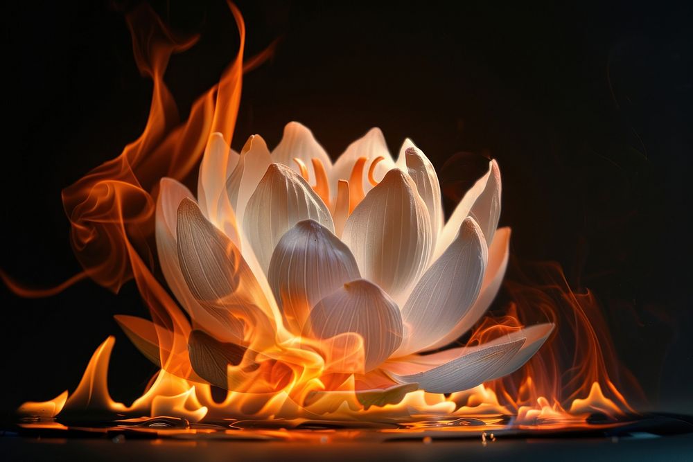 Lotus flame fire bonfire.