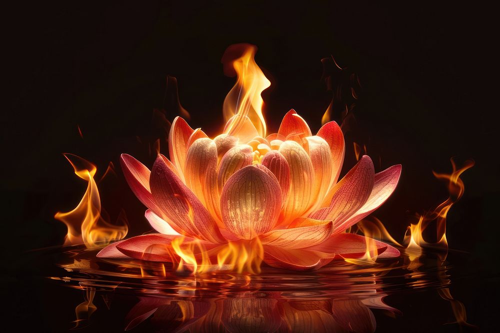 Lotus flame fire blossom.