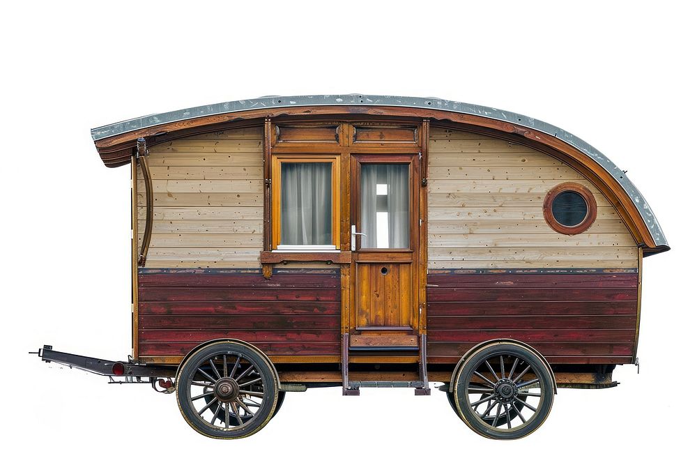 Photo of modern wagon transportation architecture countryside.