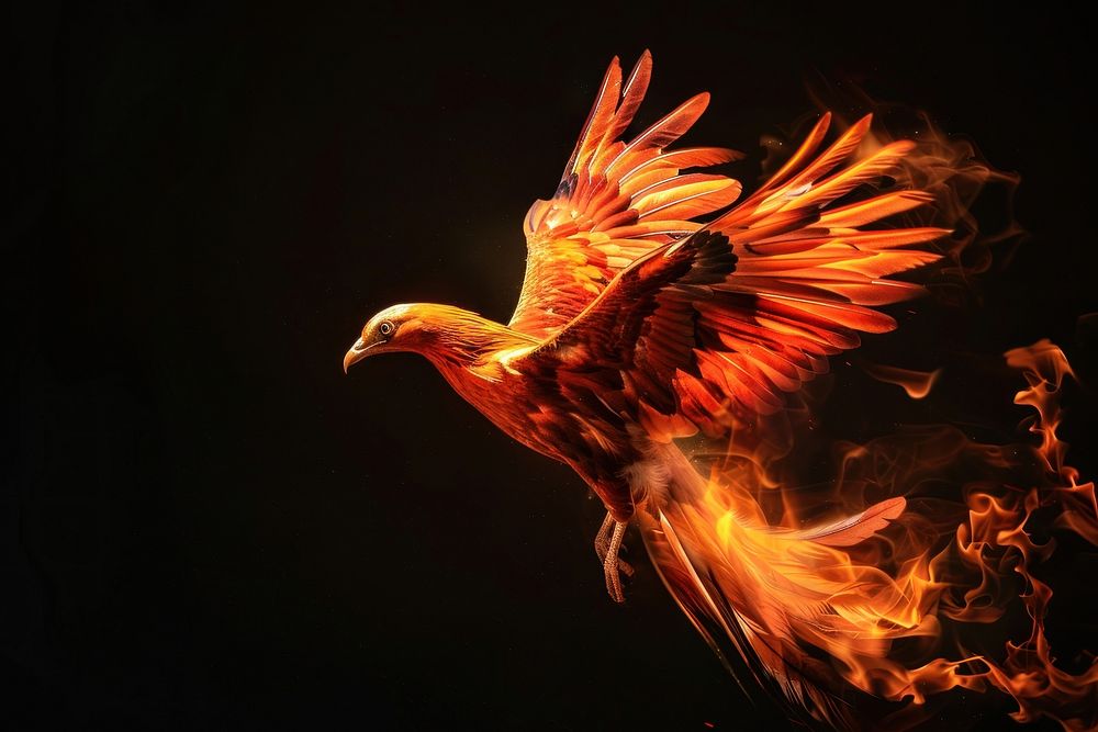 Phoenix bird flame fire vulture.