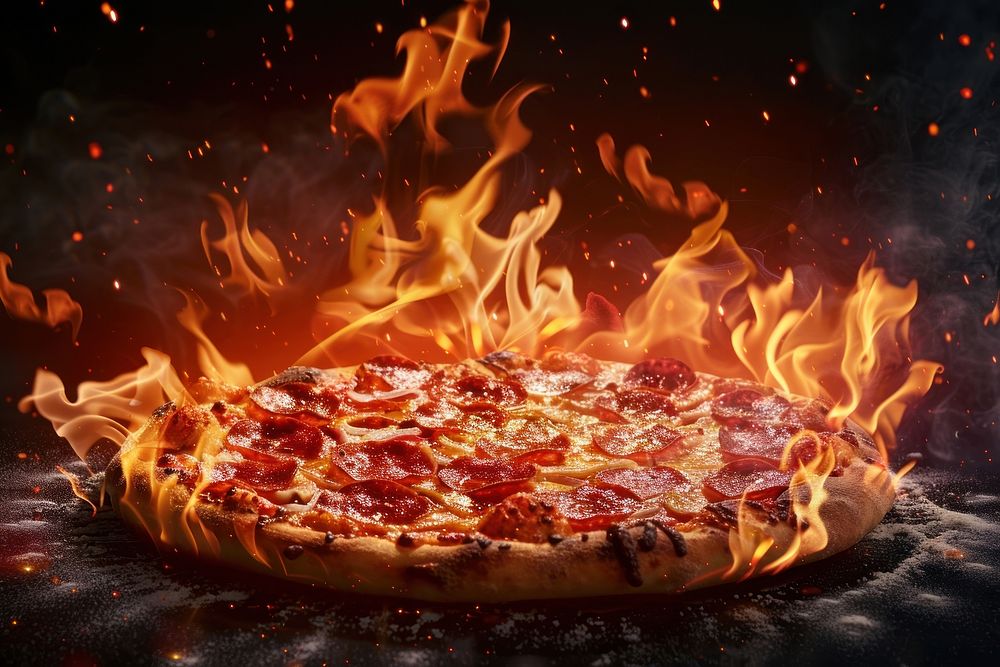 Pizza flame fire appliance.