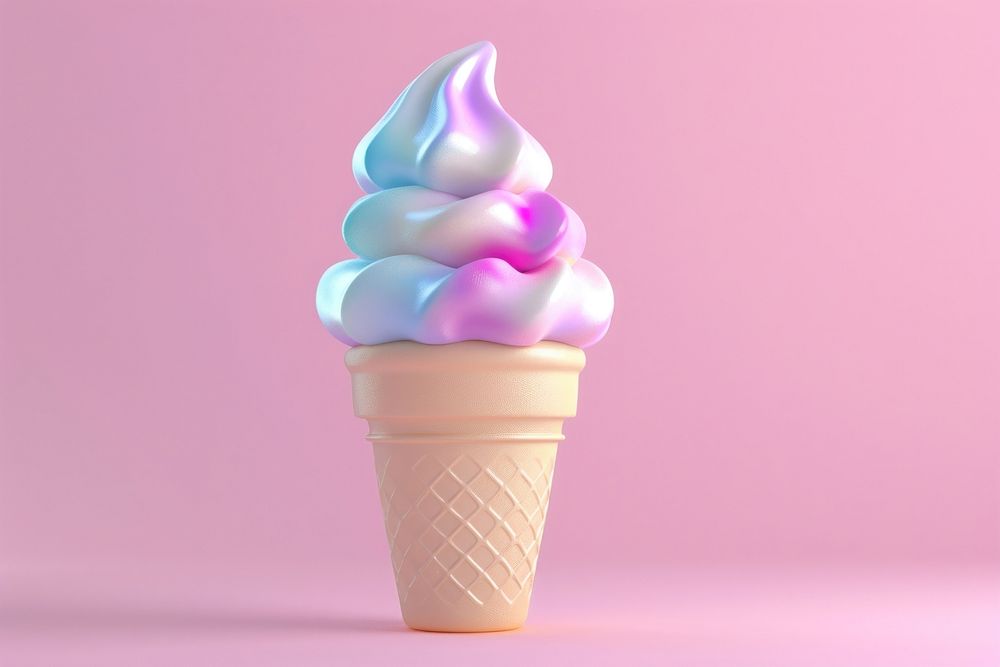 3d render of soft serve ice cream cone dessert bottle shaker.