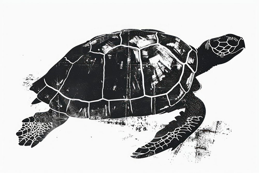 Turtle shaped rubber stamp tortoise reptile animal.
