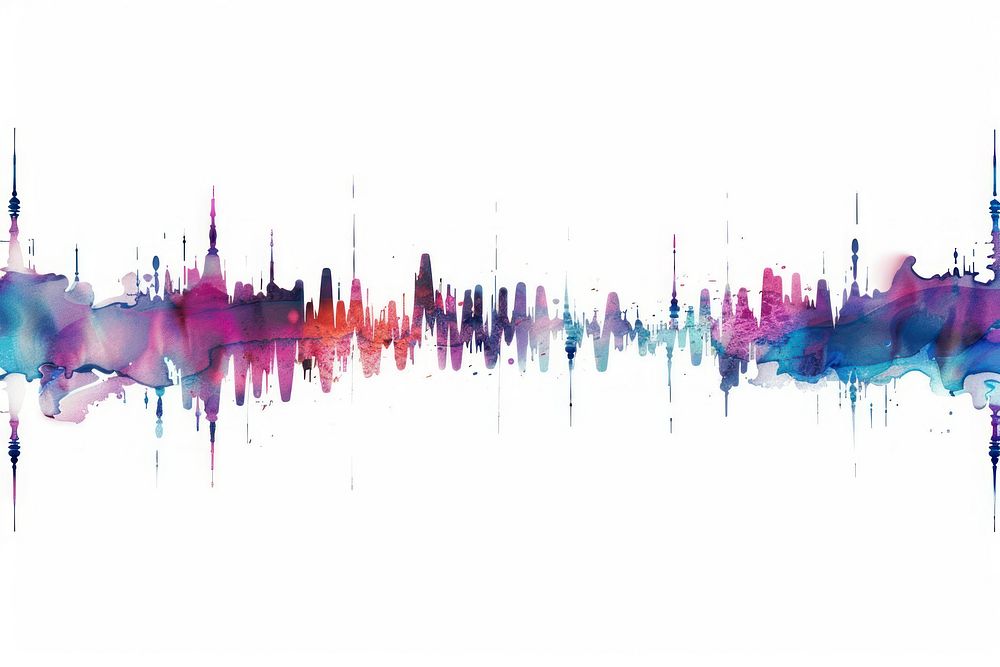 Music soundwave border graphics landscape painting.
