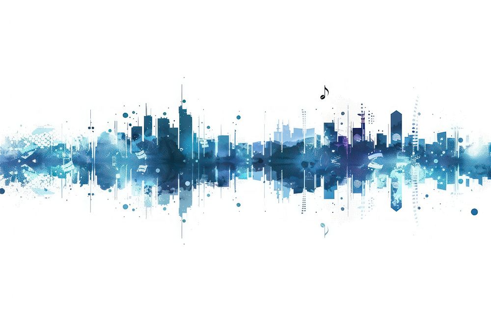 Music soundwave border graphics architecture metropolis.