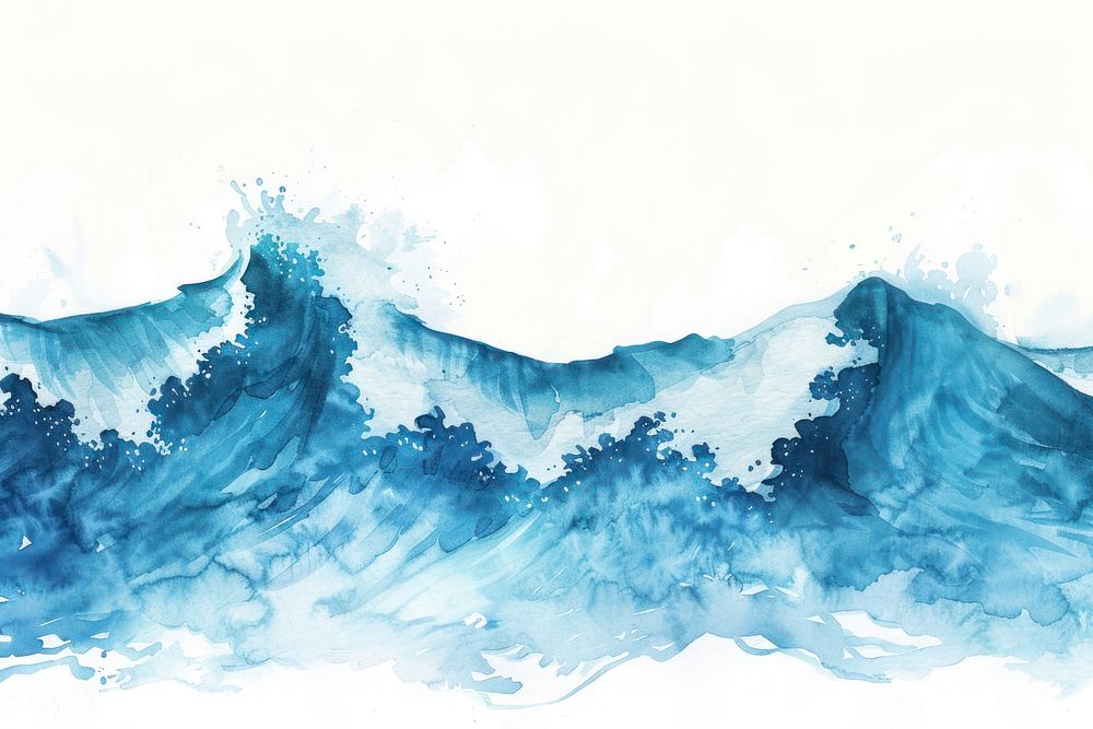 Wave border water outdoors painting.