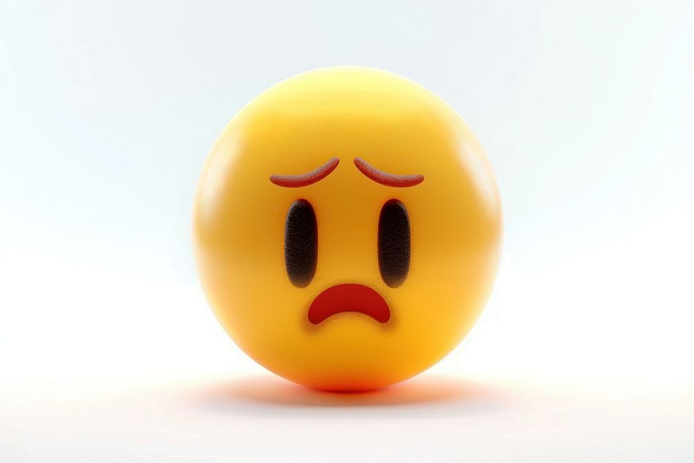 Crying face emoji produce sphere symbol.