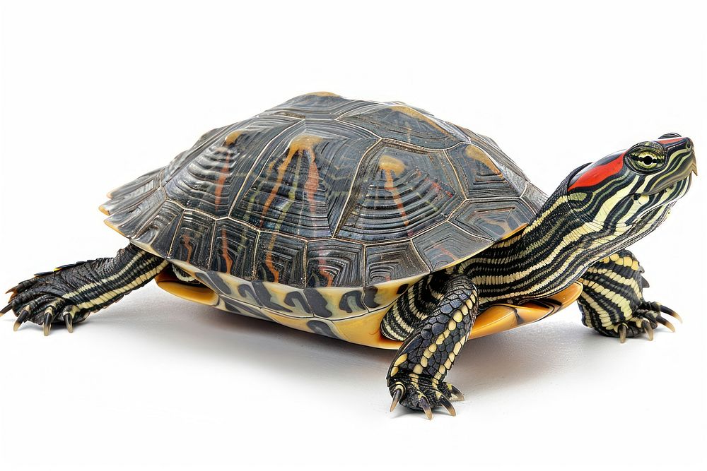 Red-ear slider turtle tortoise reptile animal.