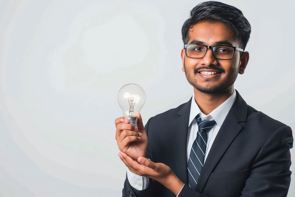 Business Indian man lightbulb accessories accessory.