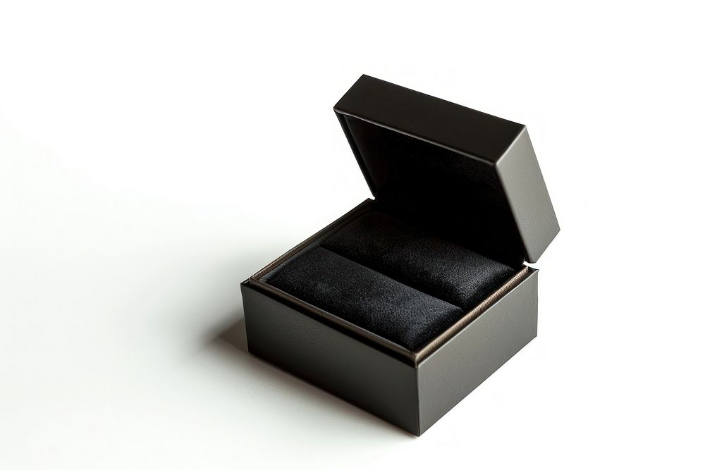 Empty open modern black ring box accessories accessory furniture.