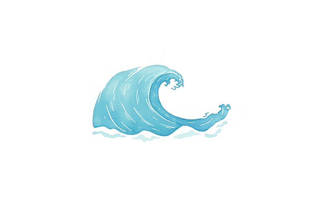 Wave icon watercolor art outdoors nature ocean.