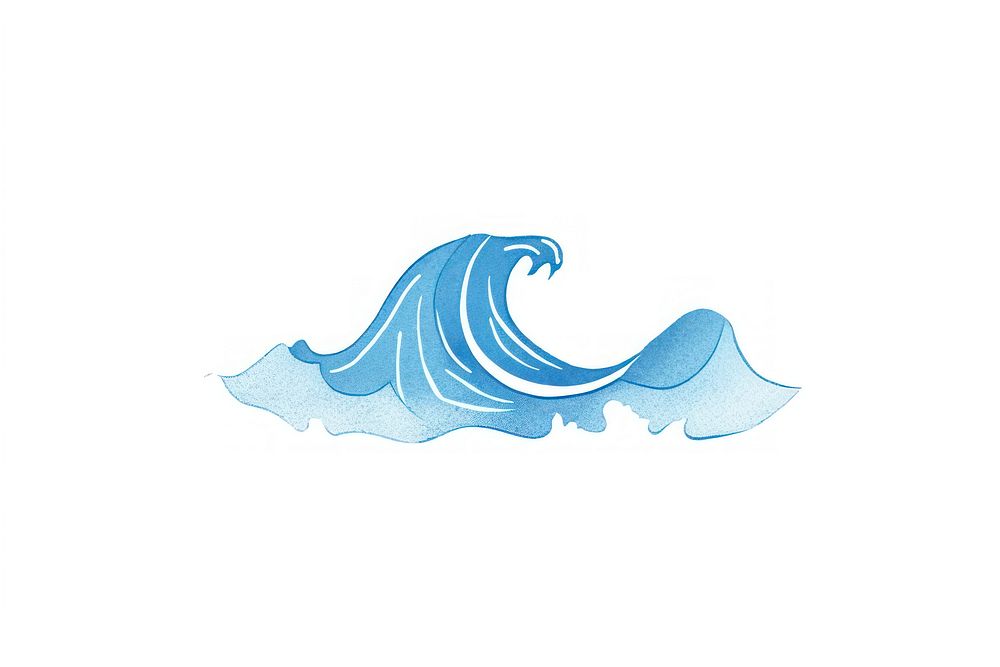 Wave icon watercolor art logo outdoors nature.
